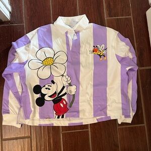 Disney Mickey Mouse Lavender and White Sweatshirt
